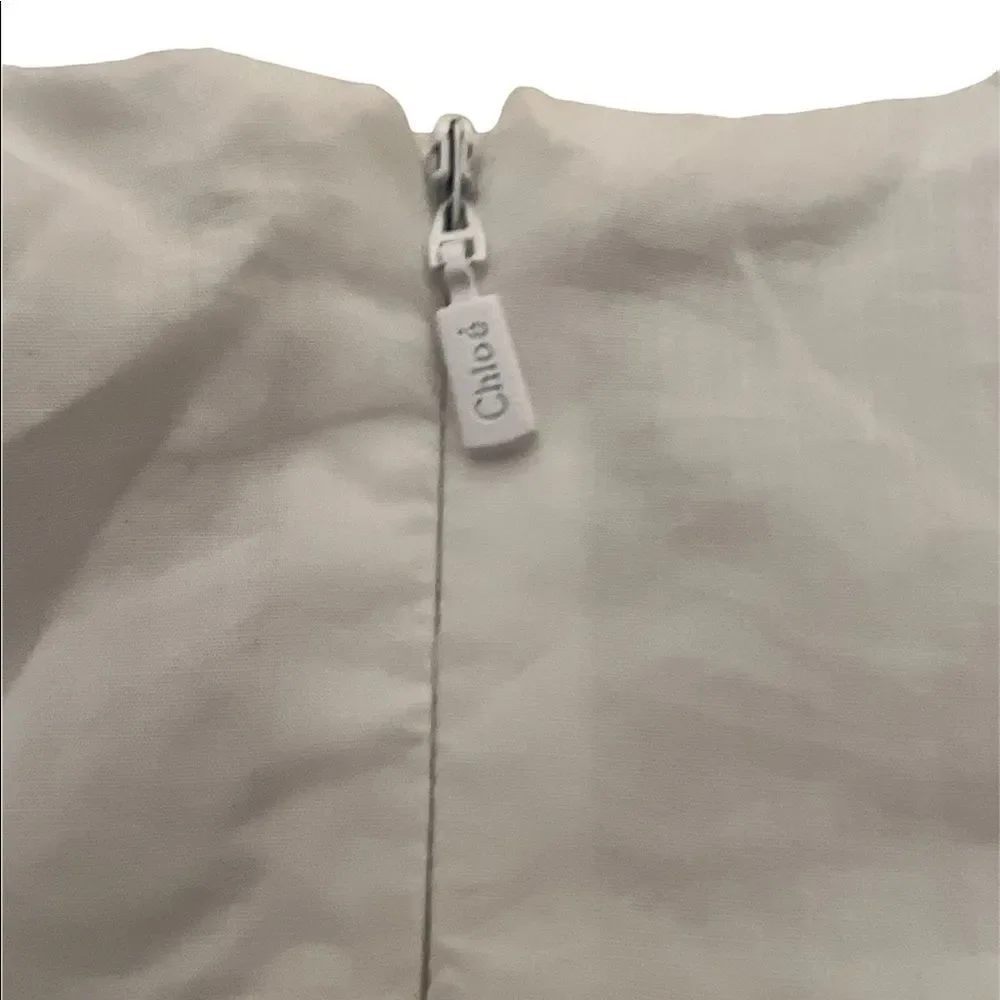 Chloé white lined eyelet dress lots of unique detail
